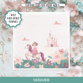 Guardanapo De Papel Princess Riding Unicorn Paper Napkins