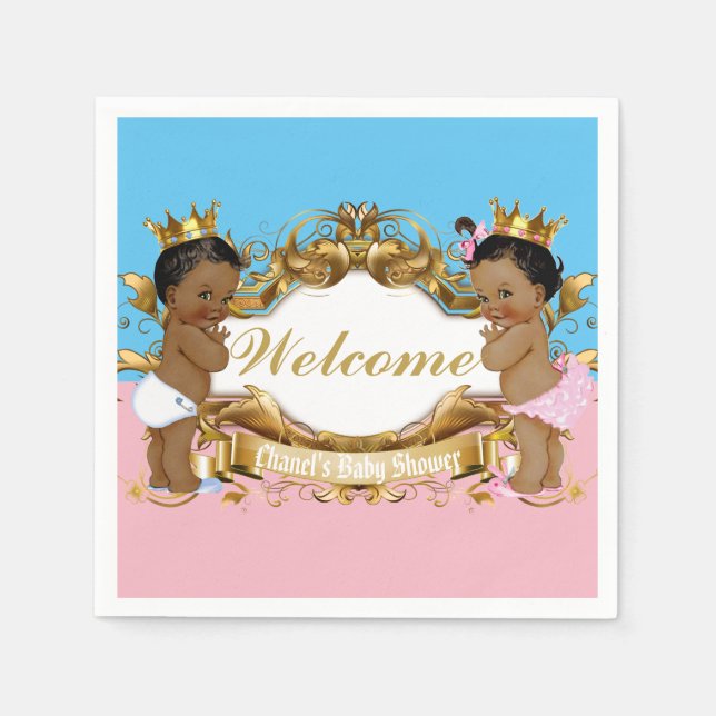 Guardanapo De Papel Príncipe/princesa africanos reais Cor Obstrução (Frente)