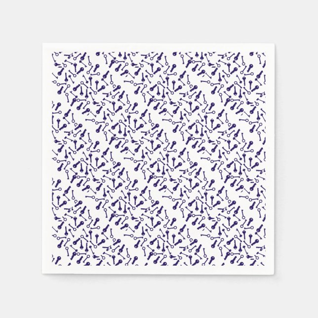 Guardanapo De Papel Produto de padrão azul-chave (Frente)