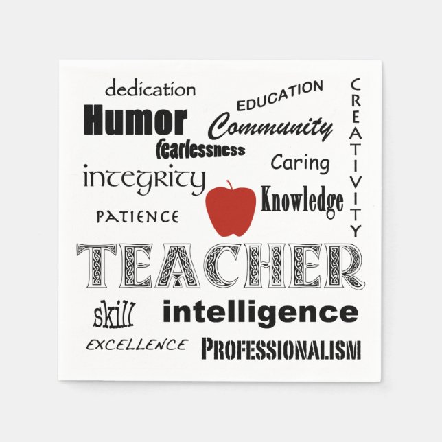 Guardanapo De Papel Professor Pride+Maçã Vermelha (Frente)