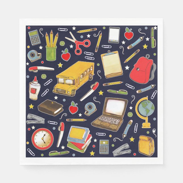 Guardanapo De Papel Professora do Partido Escolar Napkins (Frente)