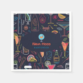 Guardanapo De Papel Profissional de barman | Luz neonatal