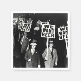 Guardanapo De Papel Proibição da cerveja Protesto à Fotografia Vintage