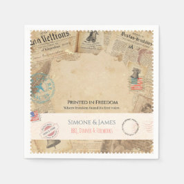Guardanapo De Papel Projeto de jornal ao estilo Colonial Americana de