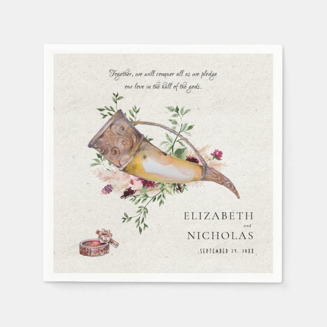 Guardanapo De Papel Promete nosso amor | Elegante Viking Wedkins (Frente)