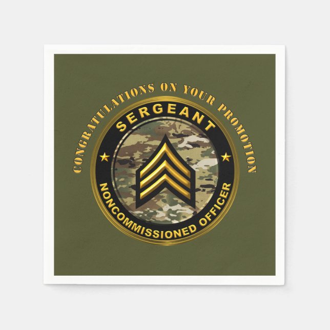 Guardanapo De Papel Promoção a Sargento SGT (Frente)
