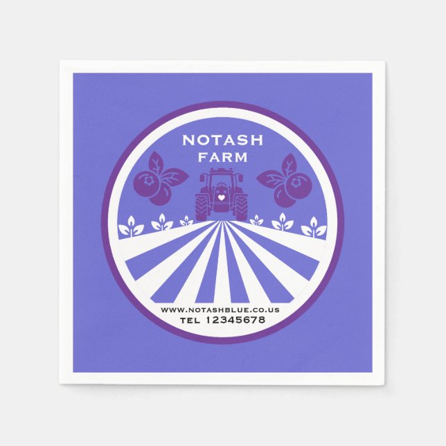 Guardanapo De Papel Promoção da Fazenda de amoreira U-Pick (Frente)