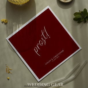 Guardanapo De Papel Prost! Vermelho Carmesim Minimalista para Qualquer