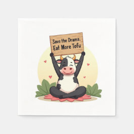 Guardanapo De Papel Protesto da Vaca Zen – Salve o Drama, Coma Mais To
