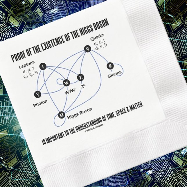 Guardanapo De Papel Prova Da Existência Da Hora Da Bóson Higgs (Particle physics attitude on this paper napkin for your next scientific gathering)