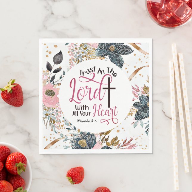Guardanapo De Papel Provérbios 3:5 Confiança no Lorde Bíblia Verse (Insitu)