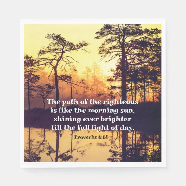 Guardanapo De Papel Provérbios 4:18 Caminho da Bíblia direita Versa (Frente)