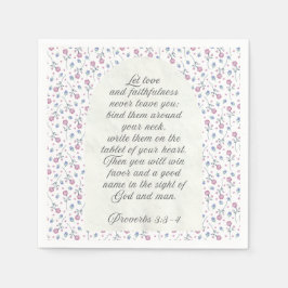 Guardanapo De Papel Proverbs 3:3–4 Floral Scripture 