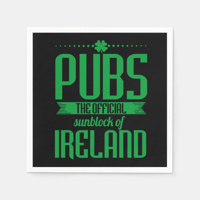 Guardanapo De Papel Pubs The Official Sunblock Of Ireland Clovers St P (Frente)