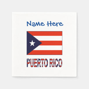 Guardanapo De Papel Puerto Rico Bandeira Porto-Riquenha Azul Personali
