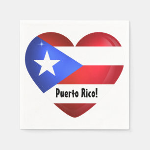 Guardanapo De Papel Puerto Rico Flag Heart
