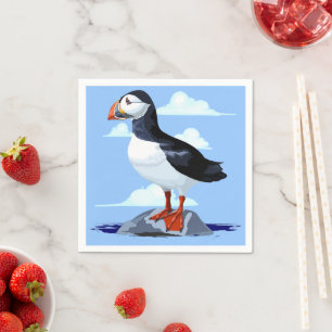 Guardanapo De Papel Puffin Cute Atlantic Seabird