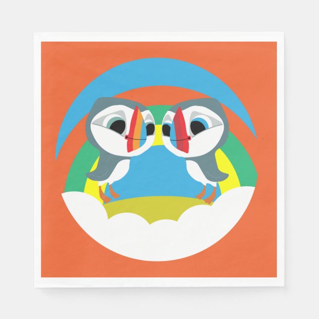 Guardanapo De Papel Puffin Rocks (Frente)