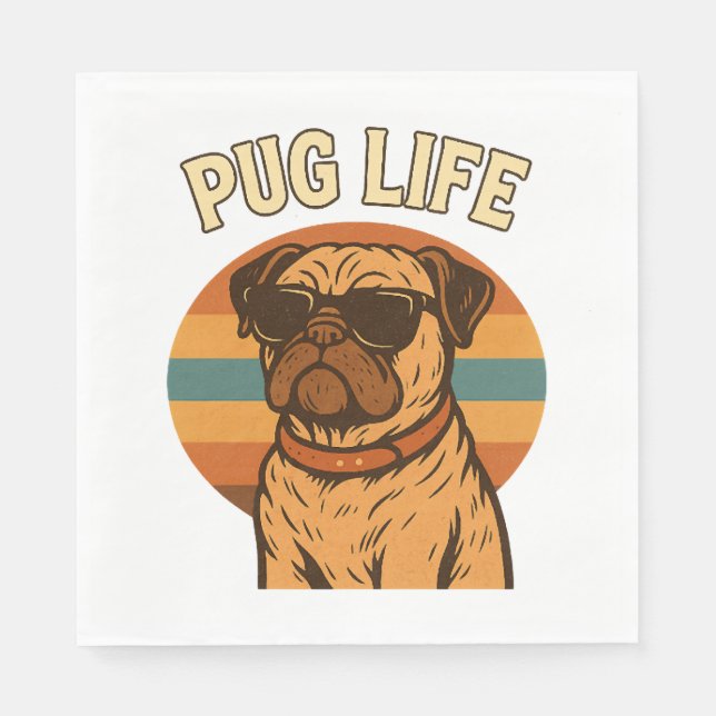 Guardanapo De Papel Pug Life (Frente)