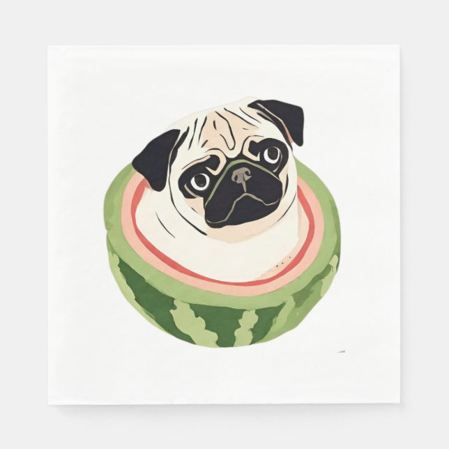 Guardanapo De Papel Pug Melon Classic T-Shirt (Frente)