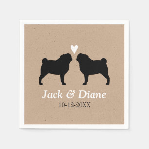 Guardanapo De Papel Pugs que Wedding o casal com texto feito sob