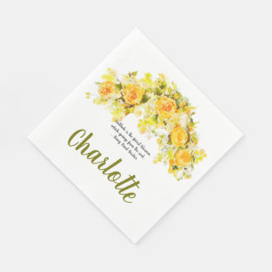 Guardanapo De Papel Pulverizador floral amarelo da gratitude