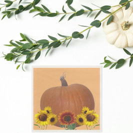 Guardanapo De Papel Pumpkin and Sunflowers Orange Thanksgiving