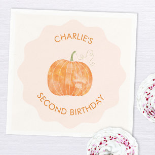 Guardanapo De Papel Pumpkin Autumn Fall Second segundo aniversário