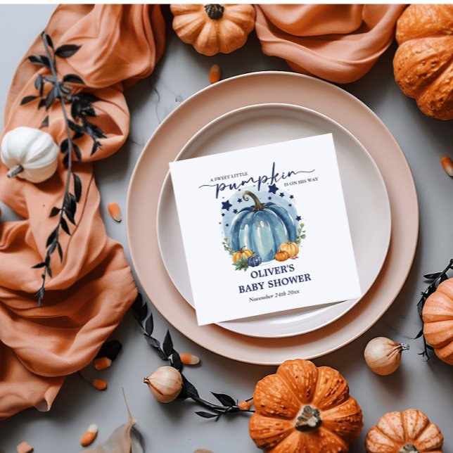 Guardanapo De Papel Pumpkin Azul A Caminho Do Papel De Chá de fraldas (Criador carregado)