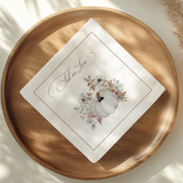 Guardanapo De Papel Pumpkin Branco Apaixonado