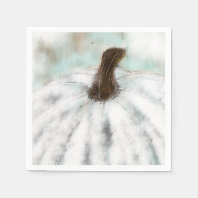 Guardanapo De Papel Pumpkin Branco Coquetel Napkins (Frente)