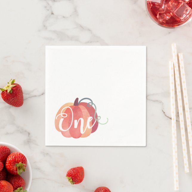 Guardanapo De Papel Pumpkin Clássico Primeiro Aniversário Napkin (Insitu)