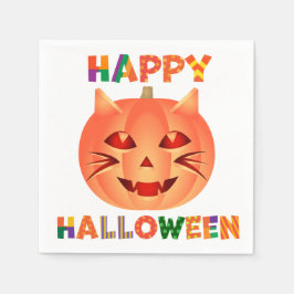 Guardanapo De Papel Pumpkin de Gato Halloween