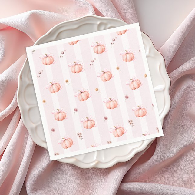 Guardanapo De Papel Pumpkin Fall Floral Girl Baby Shower (Criador carregado)