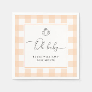 Guardanapo De Papel Pumpkin Fall Pumpkin Gingham Oh Papel Bebê Napkin