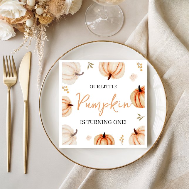 Guardanapo De Papel Pumpkin First Festa de aniversário Napkin (Criador carregado)