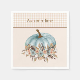 Guardanapo De Papel Pumpkin Floral Azul de outono bonito