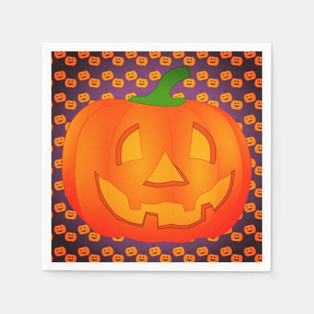 Guardanapo De Papel Pumpkin Halloween Party Napkins (Frente)