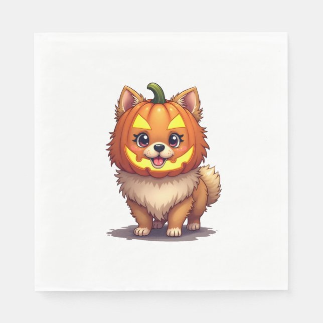 Guardanapo De Papel Pumpkin Máscara Pomerânia (Frente)