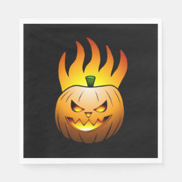 Guardanapo De Papel Pumpkin Papel Napkin no Fiery Halloween