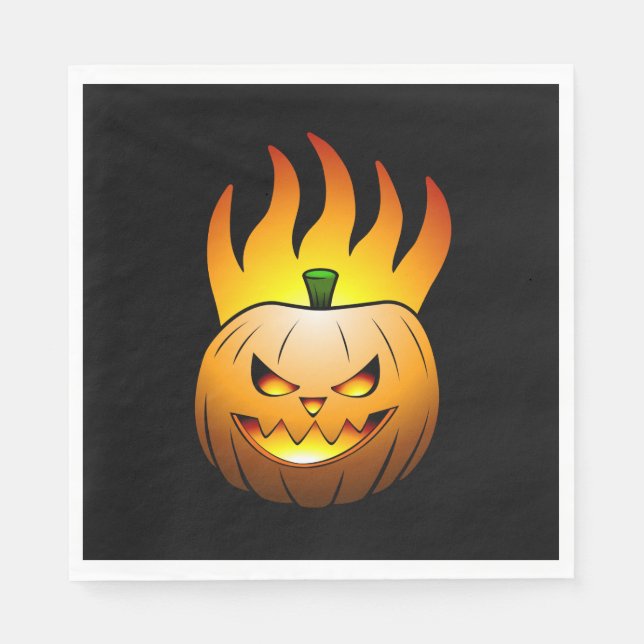 Guardanapo De Papel Pumpkin Papel Napkin no Fiery Halloween (Frente)