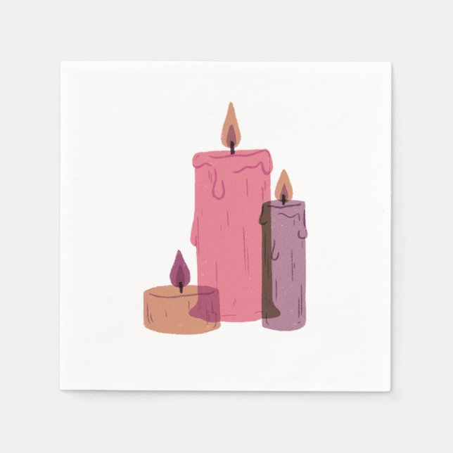 Guardanapo De Papel Pumpkin para falar sobre velas rosa (Frente)