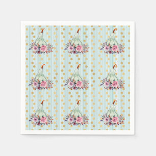 Guardanapo De Papel Pumpkin pastel elegante queda dourado verde rosa
