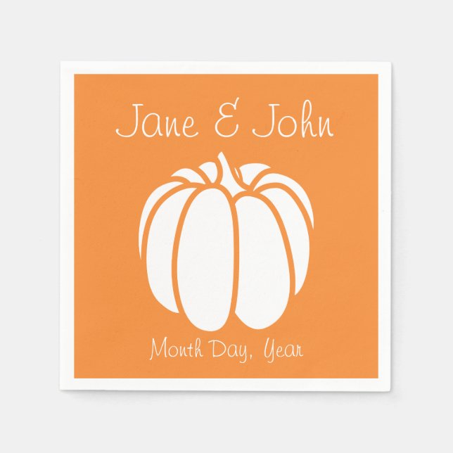 Guardanapo De Papel Pumpkin Patch em Orange Napkins (Frente)