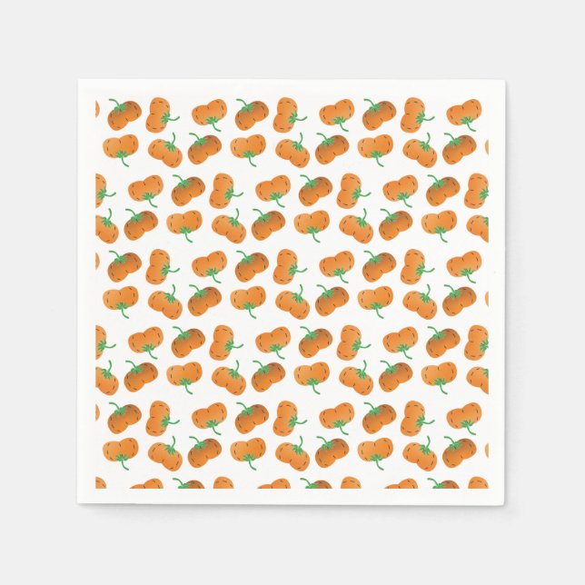 Guardanapo De Papel Pumpkin Patterno outono Laranja Verde (Frente)
