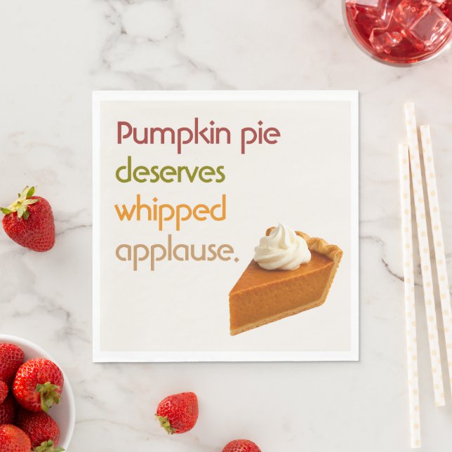 Guardanapo De Papel Pumpkin Pie & Whipped Cream Humor Thanksgiving (Insitu)