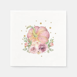 Guardanapo De Papel Pumpkin Rosa de Ação de Graças Dourado