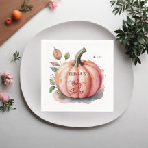 Pumpkin Rosa Watercolor Boho Baby Girl Chá