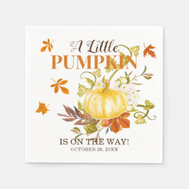 Guardanapo De Papel Pumpkin Russo Fall | Chá de fraldas de aquarelas