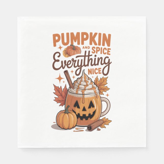 Guardanapo De Papel Pumpkin Spice Halloween (Frente)
